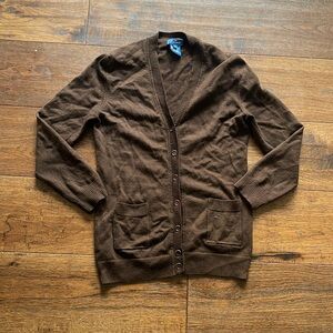 Faconnable Women’s Chocolate Brown Wool Cardigan